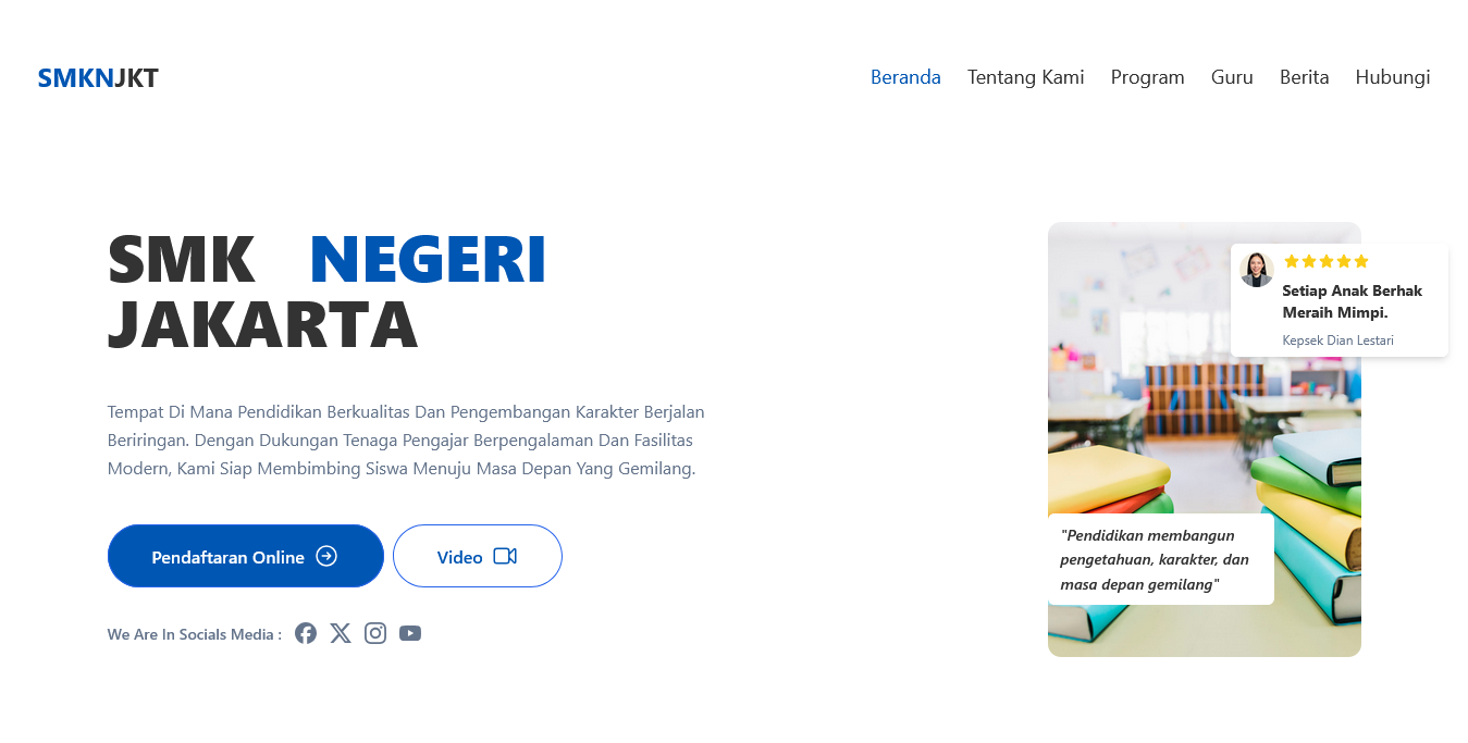 Landing Page Website Sekolah